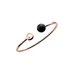 BANGLE, ETHICAL ROSE GOLD, DIAMOND, ONYX