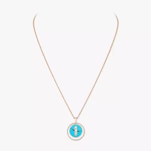 Lucky Move MM Turquoise Pink Gold Diamond Necklace