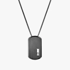 Move Titanium Graphite LM Pendant Necklace Graphite Titanium Diamond Necklace