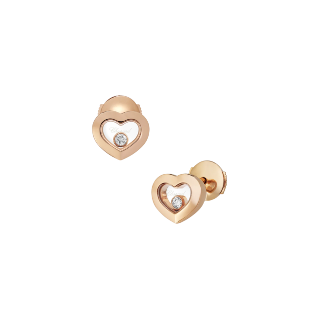Happy Diamonds Icons Heart Earrings Rose Gold Diamonds