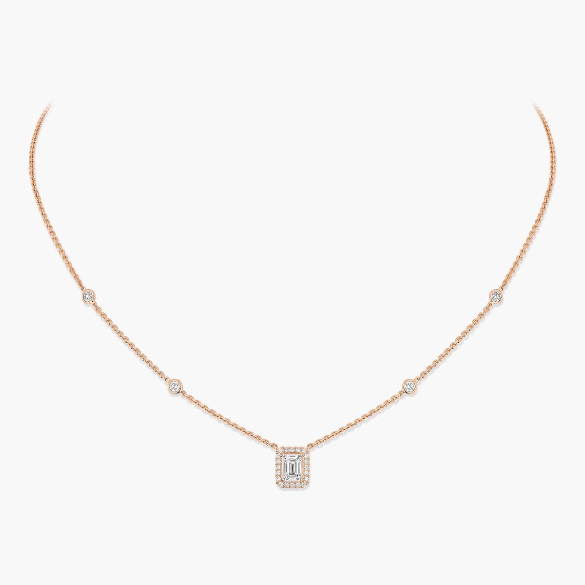 Joy emerald-cut diamond necklace